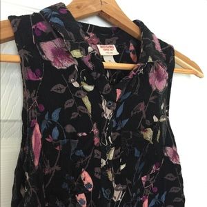 Collard floral button up dress